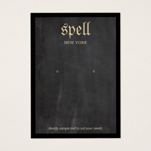 Cool Black Rustic Edgy Earring Display Kaart (Voorkant)