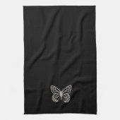 Cool Black Silver Butterfly Handdoek (Verticaal)
