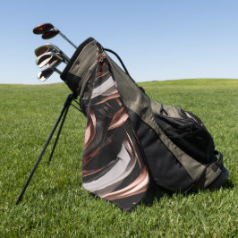 Cool Black, Silver en Copper Abstract 3D-effect Golfhanddoek