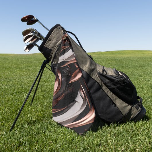 Cool Black, Silver en Copper Abstract 3D-effect Golfhanddoek (Groen)