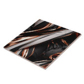 Cool Black, Silver en Copper Abstract 3D-effect Tegeltje (Zijkant)