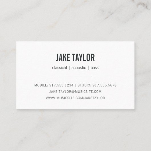 Cool Black & Silver Guitar Lessons Visitekaartje (Achterkant)