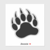 Cool Black Silver Paw Sticker (Vel)