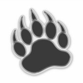 Cool Black Silver Paw Sticker (Voorkant)