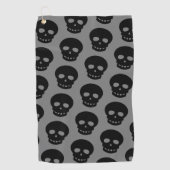 Cool Black Skull Dark Grey Pattern Golfhanddoek (Voorkant)
