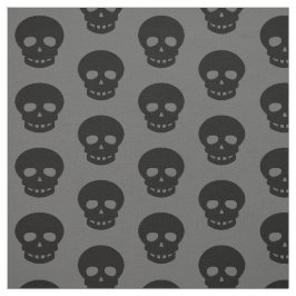 Cool Black Skulls Polka Dots Stof
