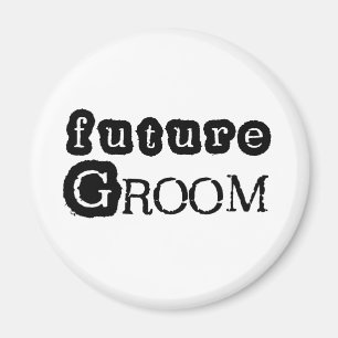 Cool Black Text Future Groom Magneet