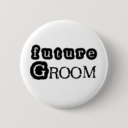 Cool Black Text Future Groom Ronde Button 5,7 Cm (Voorkant)