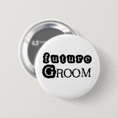 Cool Black Text Future Groom Ronde Button 5,7 Cm (Voorkant /achterkant)