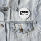 Cool Black Text Future Groom Ronde Button 5,7 Cm (In situ)