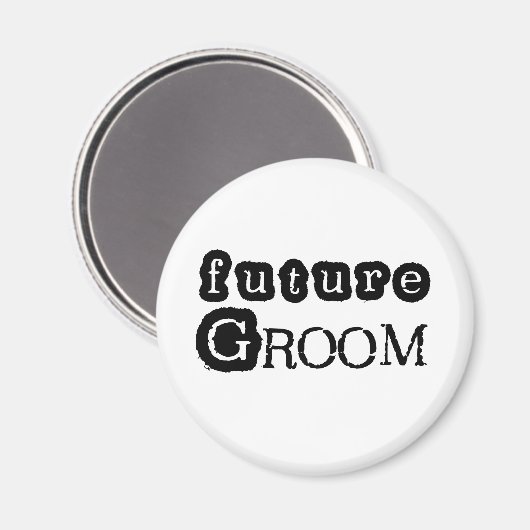 Cool Black Text Toekomst bruidegom Magneet (Voorkant / Achterkant)