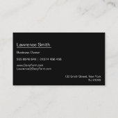 Cool Black, Visitekaartje ter illustratie van melk (Achterkant)