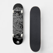 Cool Black White Abstracte digitale art Persoonlijk Skateboard (Voorkant)