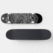 Cool Black White Abstracte digitale art Persoonlijk Skateboard (Horizontaal)