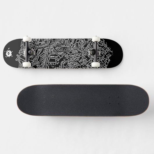Cool Black White Abstracte digitale art Persoonlijk Skateboard (Horizontaal)