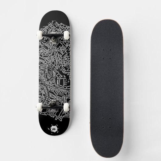 Cool Black White Abstracte digitale art Persoonlijk Skateboard (Voorkant)