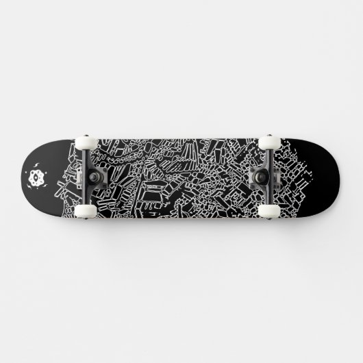 Cool Black White Abstracte digitale art Persoonlijk Skateboard (Horizontaal)