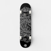 Cool Black White Abstracte digitale art Persoonlijk Skateboard (Voorkant)