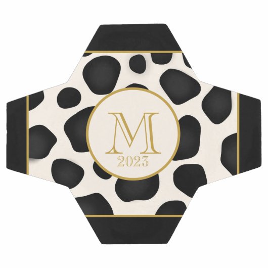 Cool Black & White & Gold 2023-monogram Voetbal (Enkel)