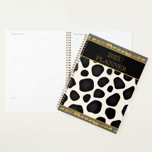 Cool Black & White & Gold 2023 Planner (Display)