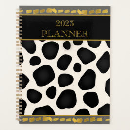 Cool Black & White & Gold 2023 Planner