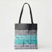 Cool Black White Grey Blue Pattern Tote Bag (Voorkant)