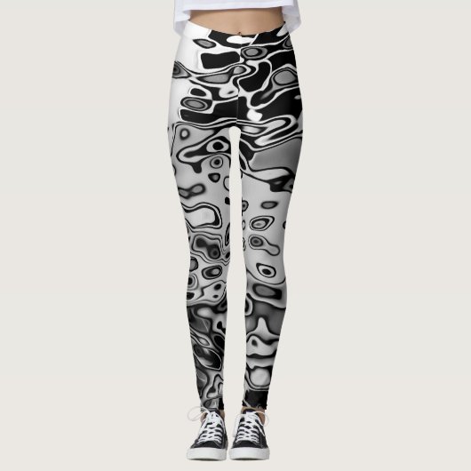 Cool Black White Grey Pattern Leggings (Voorkant)