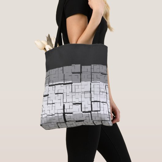 Cool Black White Grey Pattern Tote Bag (Dichtbij)