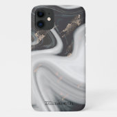 Cool Black White Marble Stone Texture Case-Mate iPhone Case (Achterkant)