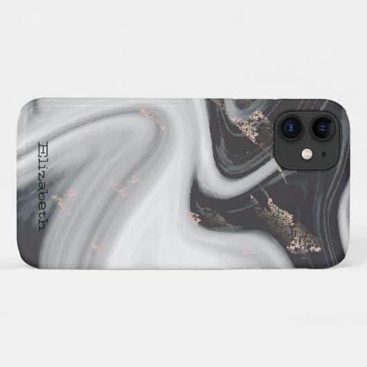 Cool Black White Marble Stone Texture Case-Mate iPhone Case (Achterkant (horizontaal))