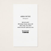 Cool Black White Natuur Logo Visitekaartje (Achterkant)