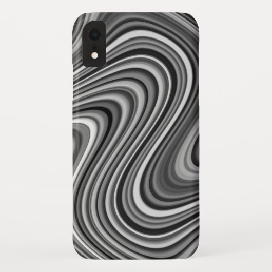 COOL Black White Silver Grey Curvy Line Patroon Case-Mate iPhone Case (Achterkant)