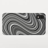 COOL Black White Silver Grey Curvy Line Patroon Case-Mate iPhone Case (Achterkant (horizontaal))