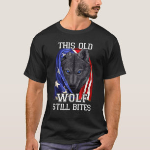 Cool Black Wolf American vlag deze oude wolf nog T-shirt