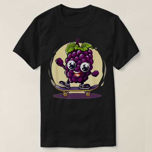 Cool Blackberry Fruit houdt van skateboarden kostu T-shirt (Design voorkant)