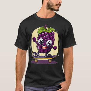 Cool Blackberry Fruit houdt van skateboarden kostu T-shirt