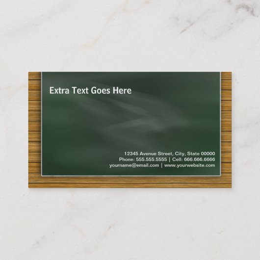 Cool Blackboard Chalkboard - Schoolleraar Visitekaartje (Achterkant)