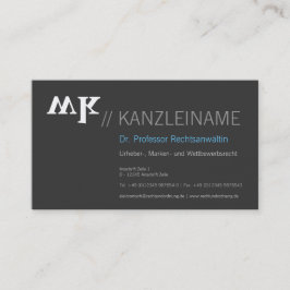 Cool, blau, schwarz | Kartenhaus Modern Visitekaartje