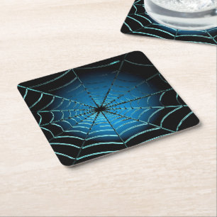 Cool Blau Spinnenweb Kartonnen Onderzetters
