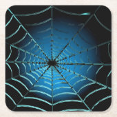Cool Blau Spinnenweb Kartonnen Onderzetters (Voorkant)