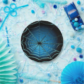 Cool Blau Spinnenweb Papieren Bordje (Feest)