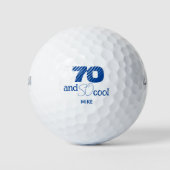 Cool blauw 70e verjaardagsfeestje aangepaste golfb golfballen (Voorkant)