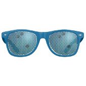 Cool Blauw Bowling Ball Party Shades Retro Zonnebril (Voorkant)