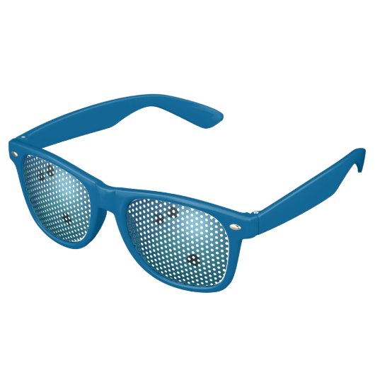 Cool Blauw Bowling Ball Party Shades Retro Zonnebril (Gekanteld)