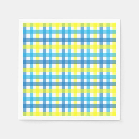 Cool blauw en gele strepen partij servetten (Voorkant)