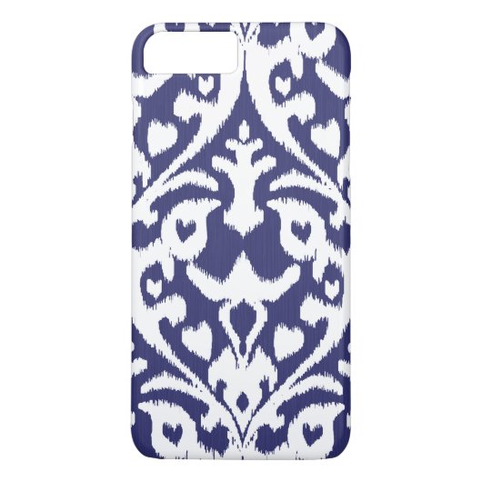Cool blauw en wit ikat tribaal patroon Case-Mate iPhone case (Achterkant)