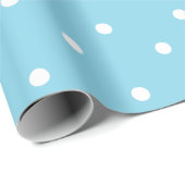 Cool blauw en wit Polka Dots verjaardagscadeaus Cadeaupapier (Rol Hoek)
