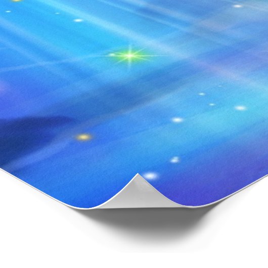 cool blauw magisch poster (Hoek)