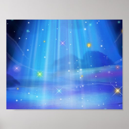 cool blauw magisch poster (Voorkant)