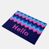 Cool Blauw Roze Chevron Monogram Deurmat (Schuin)